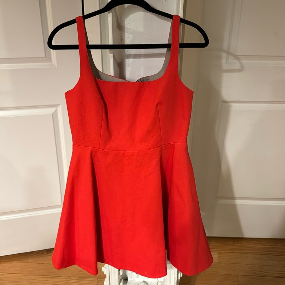 THEORY Red Flare mini Dress